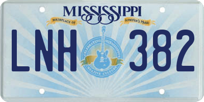 MS license plate LNH382