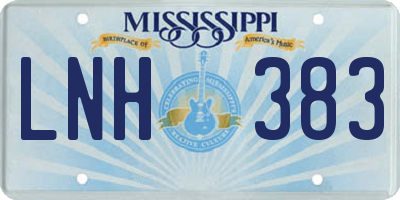 MS license plate LNH383