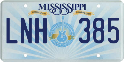 MS license plate LNH385