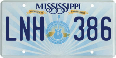 MS license plate LNH386