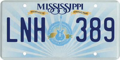 MS license plate LNH389