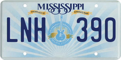 MS license plate LNH390