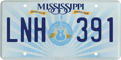 MS license plate LNH391