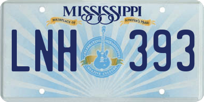 MS license plate LNH393