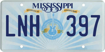 MS license plate LNH397
