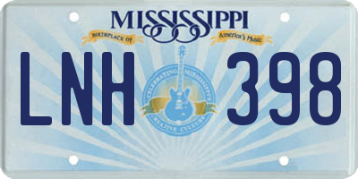 MS license plate LNH398