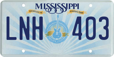 MS license plate LNH403