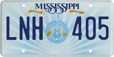 MS license plate LNH405
