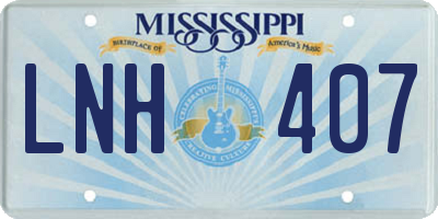 MS license plate LNH407