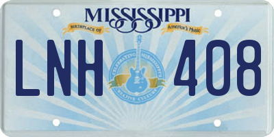 MS license plate LNH408