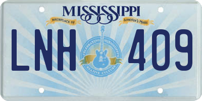 MS license plate LNH409