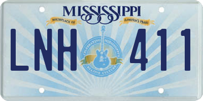 MS license plate LNH411