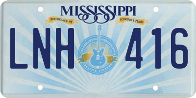 MS license plate LNH416