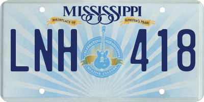 MS license plate LNH418