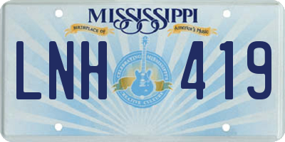 MS license plate LNH419