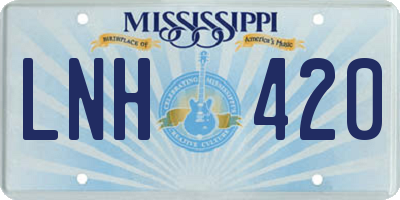 MS license plate LNH420