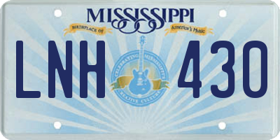 MS license plate LNH430