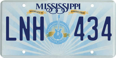 MS license plate LNH434