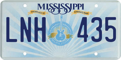 MS license plate LNH435