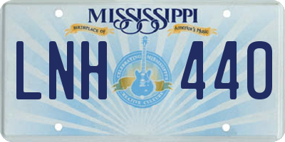 MS license plate LNH440