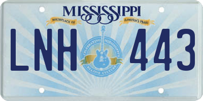 MS license plate LNH443
