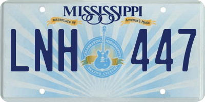 MS license plate LNH447