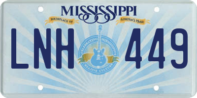 MS license plate LNH449
