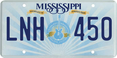 MS license plate LNH450