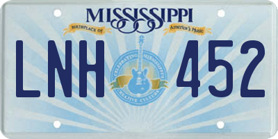MS license plate LNH452