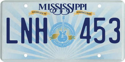 MS license plate LNH453