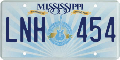 MS license plate LNH454