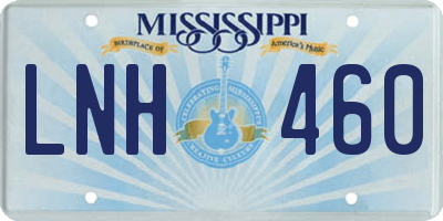 MS license plate LNH460
