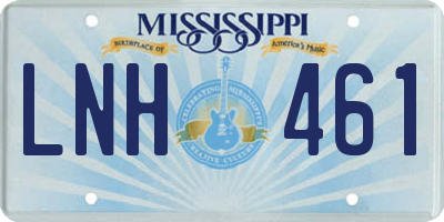 MS license plate LNH461
