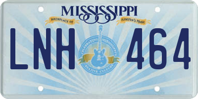 MS license plate LNH464