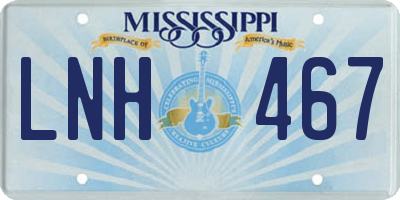 MS license plate LNH467