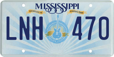 MS license plate LNH470