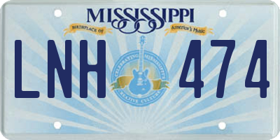 MS license plate LNH474