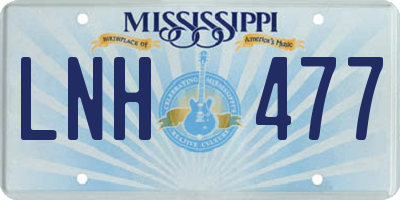 MS license plate LNH477