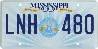 MS license plate LNH480