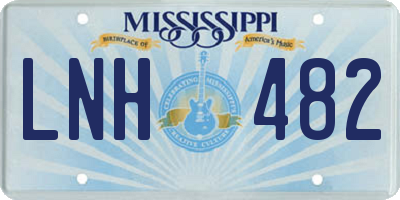 MS license plate LNH482
