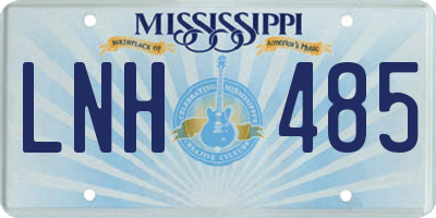MS license plate LNH485