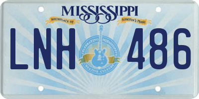 MS license plate LNH486