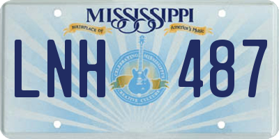 MS license plate LNH487