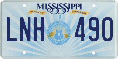 MS license plate LNH490