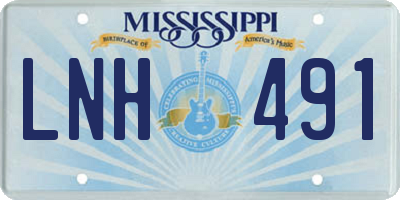 MS license plate LNH491