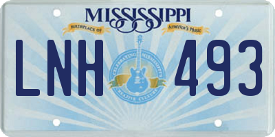 MS license plate LNH493