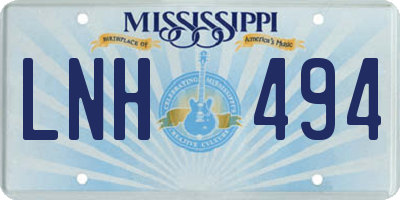 MS license plate LNH494