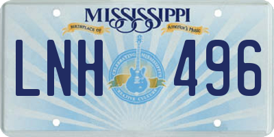 MS license plate LNH496