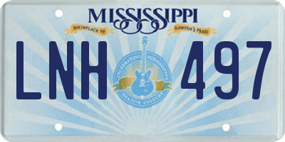 MS license plate LNH497
