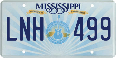 MS license plate LNH499